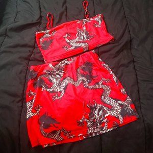 Red 2-Piece Mini Dress